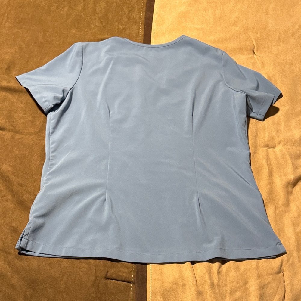 Easy Stretch Slate Blue V-Neck Scrub Top - Picture 4 of 7